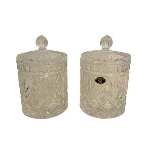 Poltar‎ Leaded Crystal Matching Pair of Jars with Lids Made in Slovakia